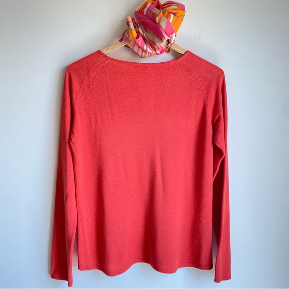 Solar Womens Red Orange Lightweight Knit Blend Sweater Top, Size S - Picture 8 of 15
